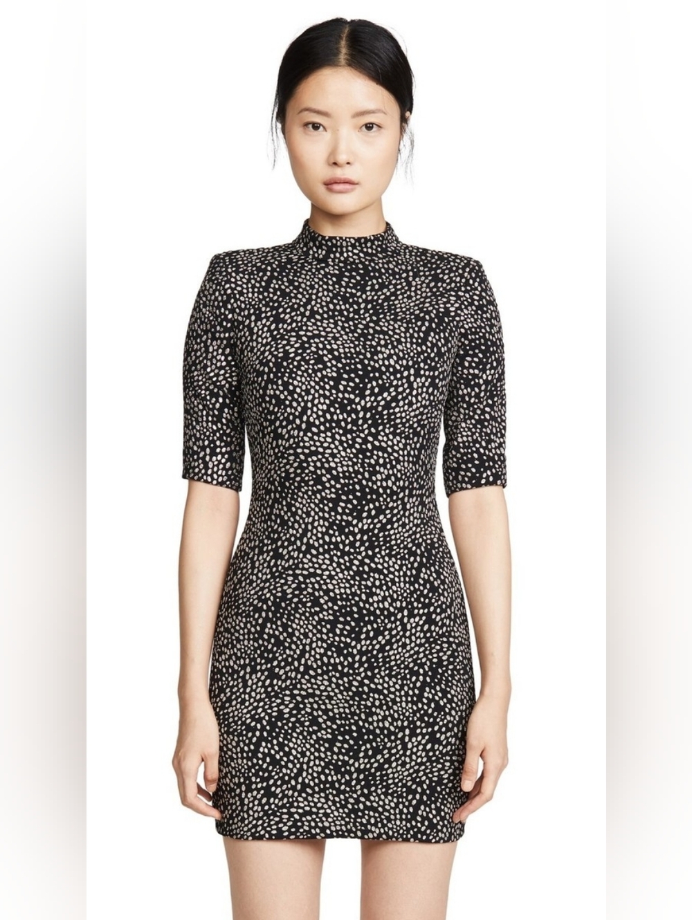 Alice + Olivia Black and White Printed Mini Dress